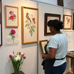 exposição de arte e bordado